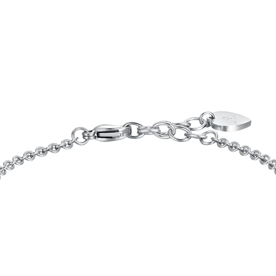 BRACCIALE DONNA IN ACCIAIO CON CUORE PUNTO LUCE ROSA