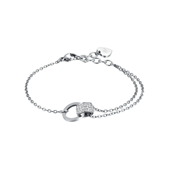 BRACCIALE DONNA IN ACCIAIO CON ELEMENTO CON CRISTALLI BIANCHI