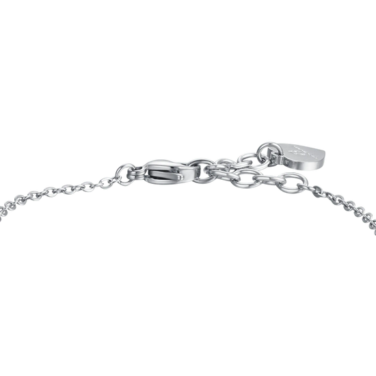 BRACCIALE DONNA IN ACCIAIO CON PIASTRA CON CRISTALLI BIANCHI