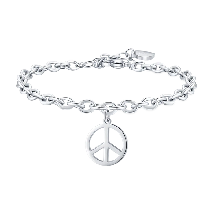 BRACCIALE DONNA IN ACCIAIO CON SIMBOLO PACE
