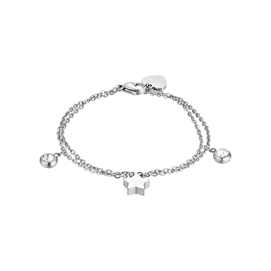 BRACCIALE DONNA IN ACCIAIO CON STELLA E CRISTALLO BIANCO