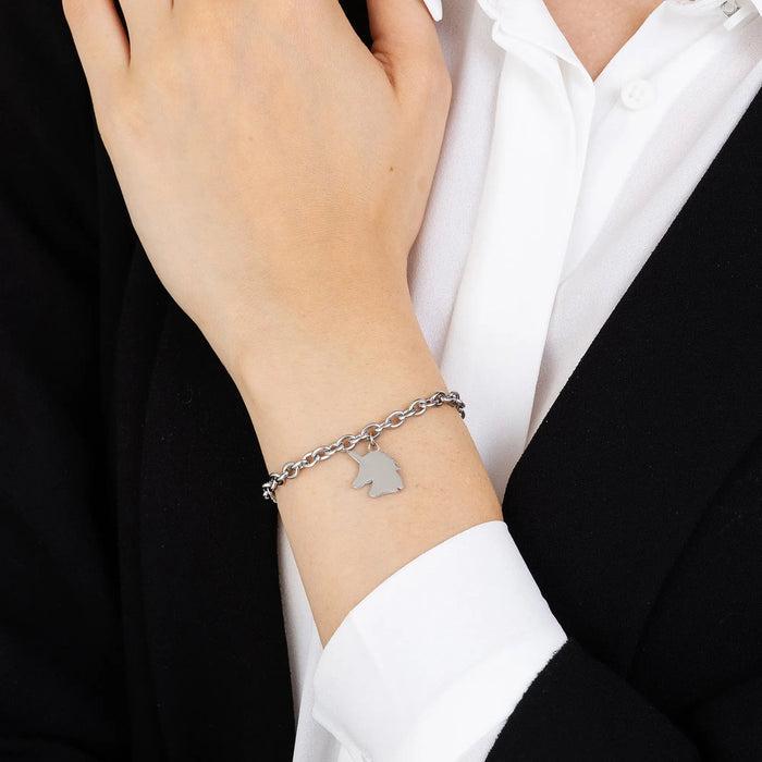 BRACELET FEMME EN ACIER AVEC LICORNE
