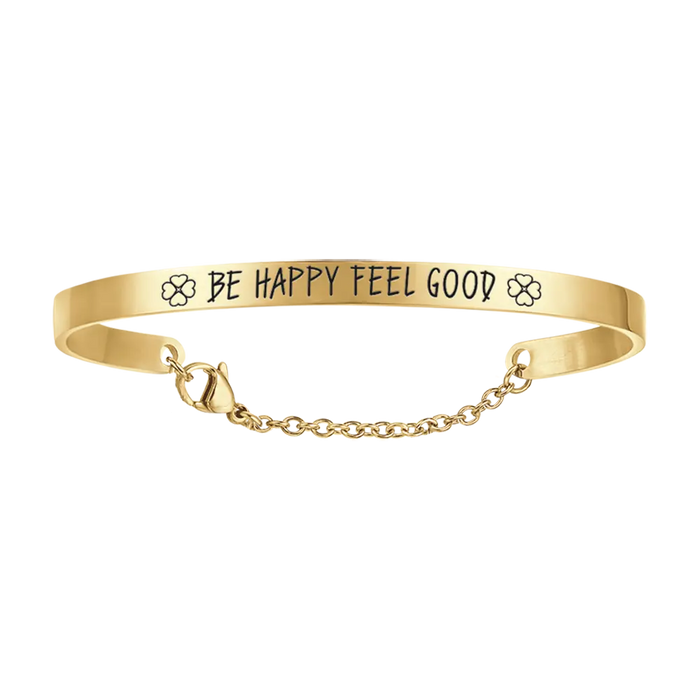 BRACCIALE DONNA IN ACCIAIO DORATO BE HAPPY FEEL GOOD