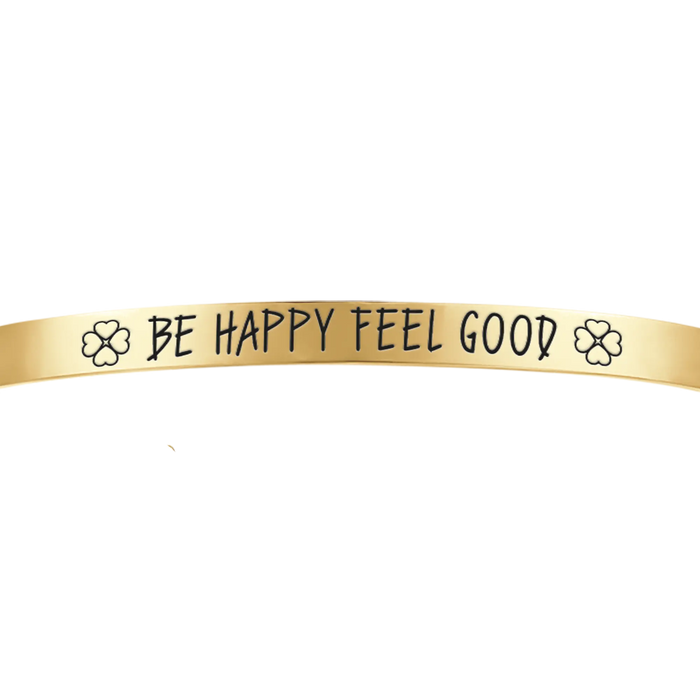 BRACCIALE DONNA IN ACCIAIO DORATO BE HAPPY FEEL GOOD