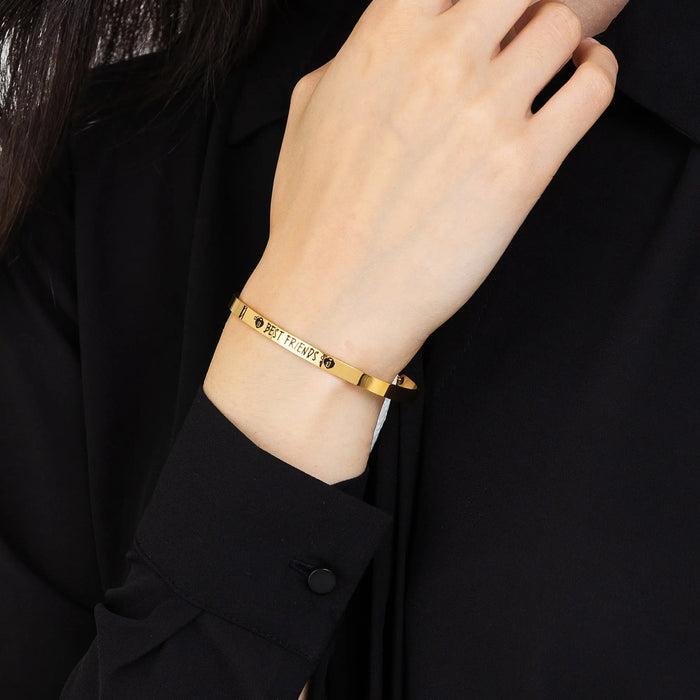 BRACELET FEMME EN ACIER PLAQUÉ OR BEST FRIENDS
