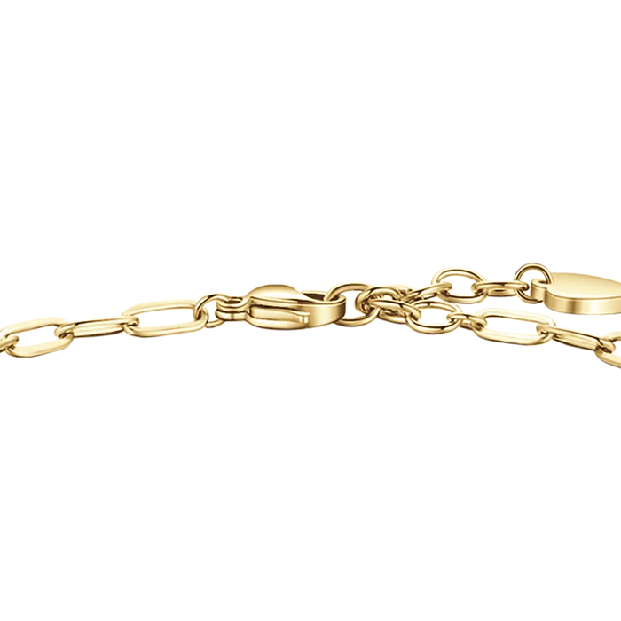 BRACCIALE DONNA IN ACCIAIO DORATO CON CUORE, SCARPA E STELLA
