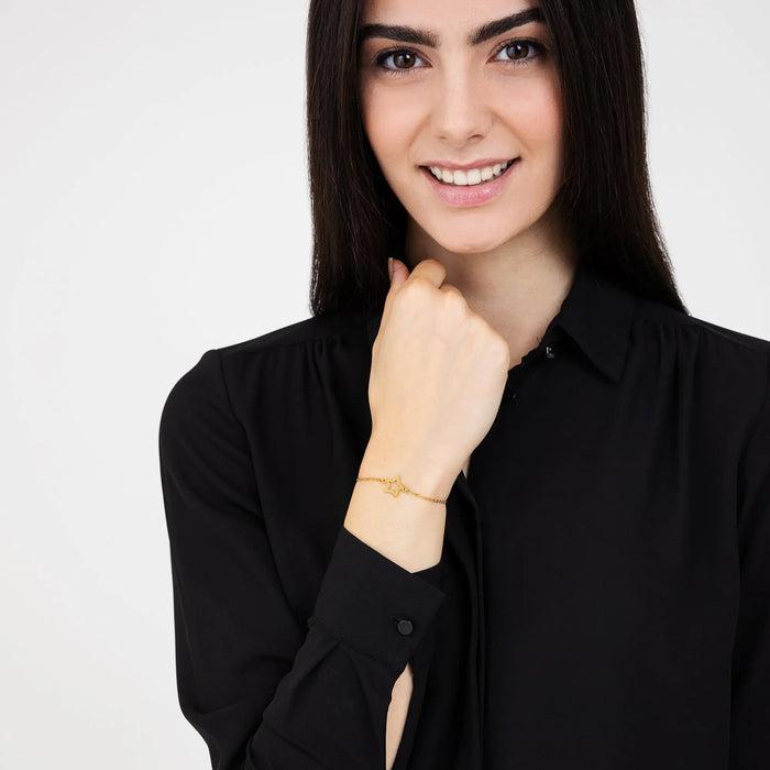 WOMEN'S BRACELET IN GOLD STEEL WITH EMPTY STAR