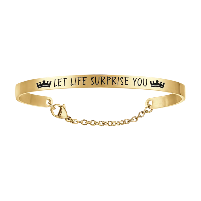 BRACCIALE DONNA IN ACCIAIO DORATO LET LIFE SURPRISE YOU