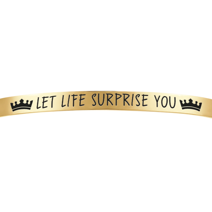 BRACCIALE DONNA IN ACCIAIO DORATO LET LIFE SURPRISE YOU