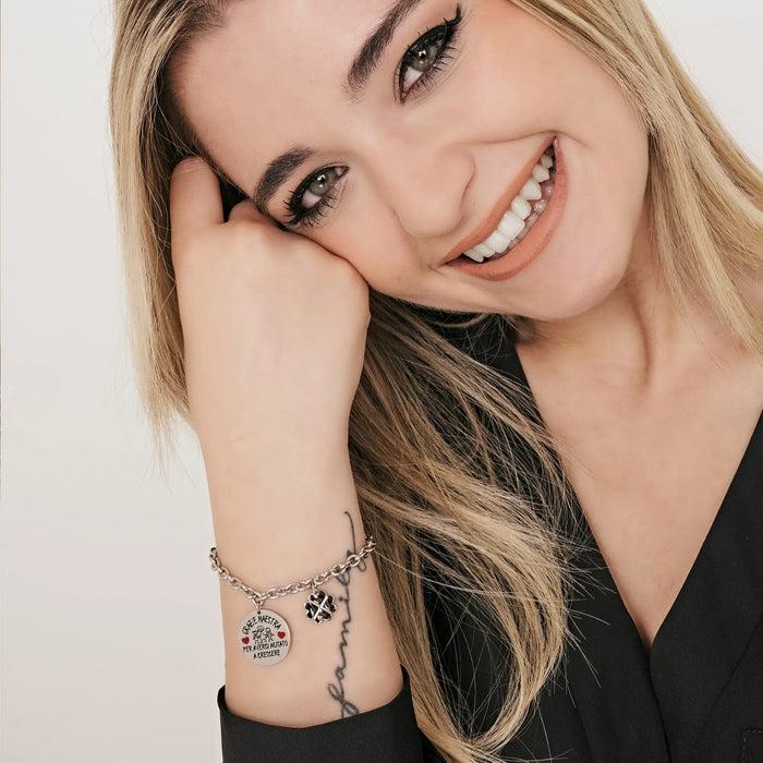 BRACCIALE DONNA IN ACCIAIO GRAZIE MAESTRA PER AVERCI AIUTATO A CRESCERE