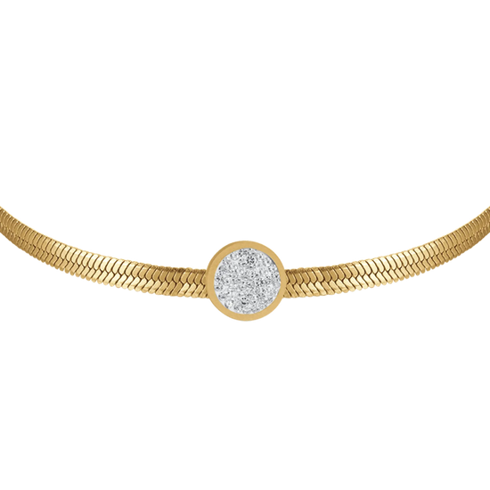 BRACCIALE DONNA IN ACCIAIO IP GOLD CON ELEMENTO CON CRISTALLI BIANCHI
