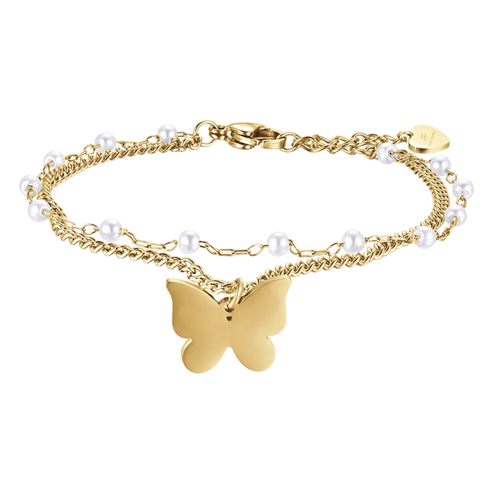 BRACCIALE DONNA IN ACCIAIO IP GOLD CON FARFALLA