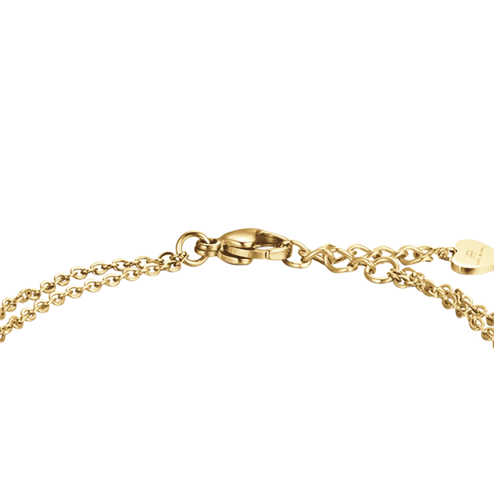 BRACCIALE DONNA IN ACCIAIO IP GOLD CON QUADRIFOGLIO E CRISTALLI