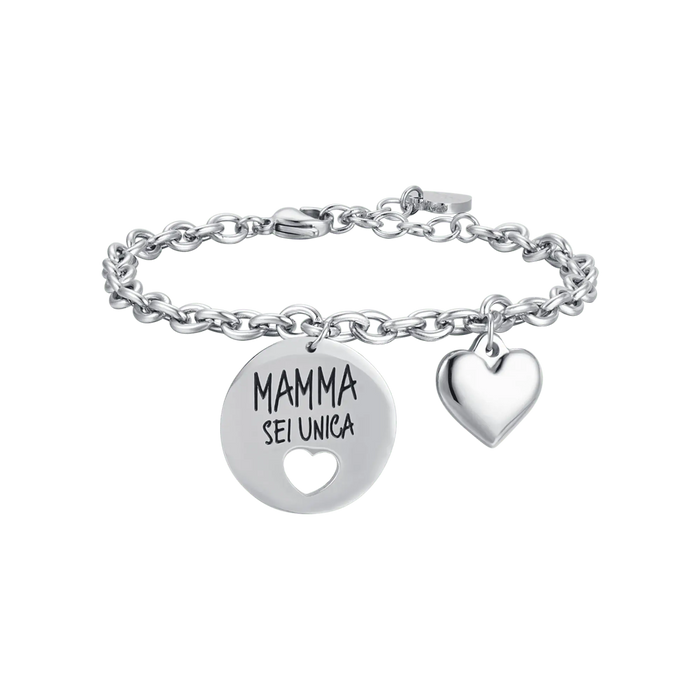 BRACCIALE DONNA IN ACCIAIO "MAMMA SEI UNICA"