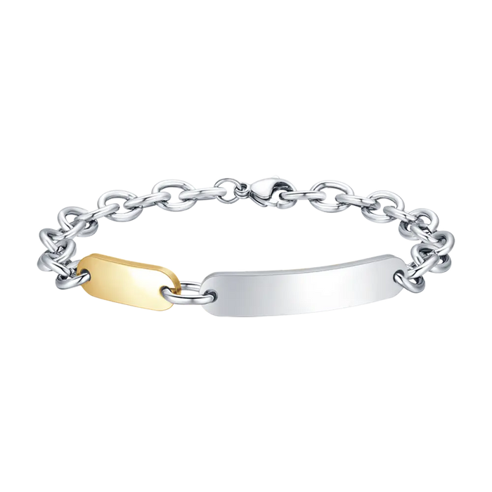 BRACCIALE UOMO IN ACCIAIO CON ELEMENTO IN ACCIAIO DORATO