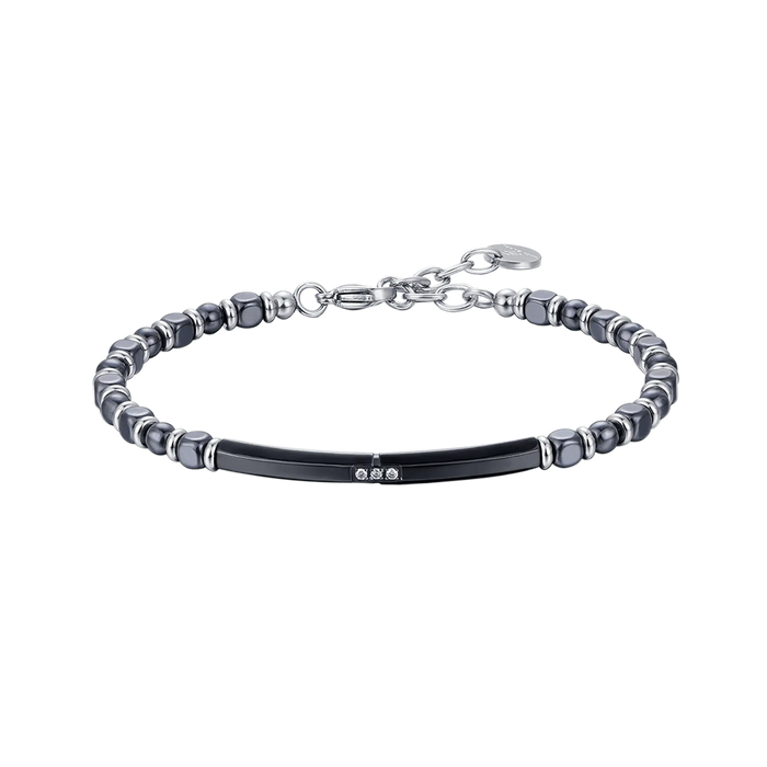 MEN'S BRACELET IN STEEL WITH HEMATITE STEEL