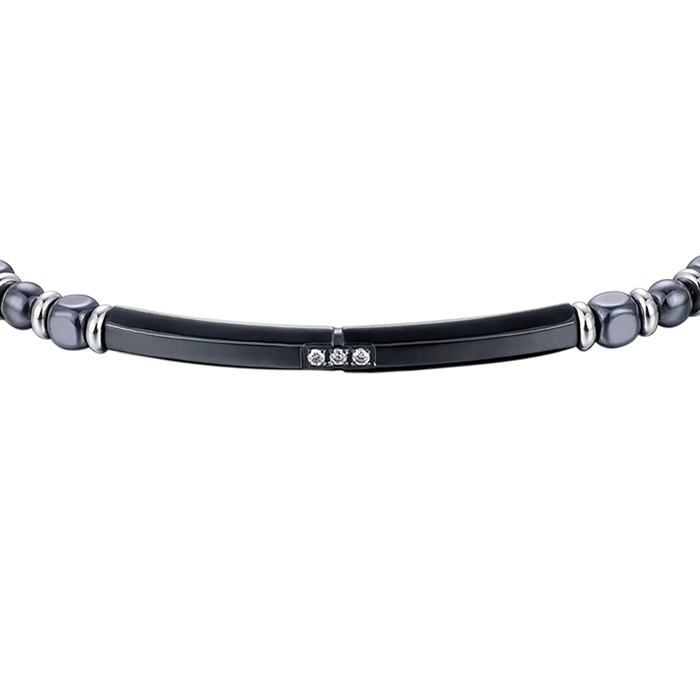 MEN'S BRACELET IN STEEL WITH HEMATITE STEEL