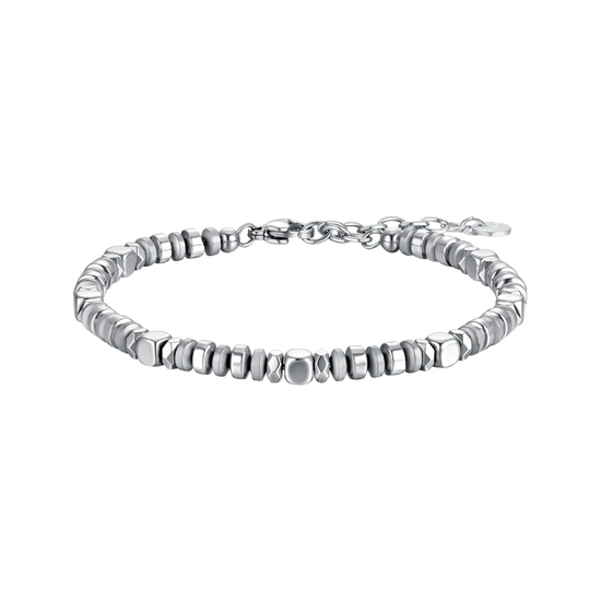BRACCIALE UOMO IN ACCIAIO CON EMATITE GRIGIA E SILVER