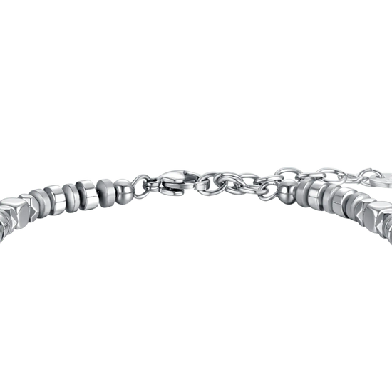 BRACCIALE UOMO IN ACCIAIO CON EMATITE GRIGIA E SILVER