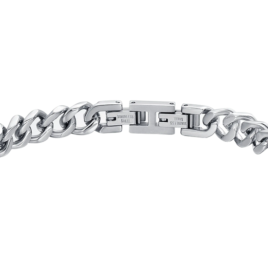BRACCIALE UOMO IN ACCIAIO CON PIASTRA CON ANCORA