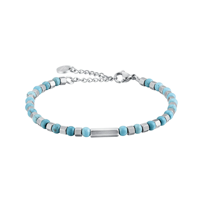 BRACCIALE UOMO IN ACCIAIO CON PIETRE TURCHESI