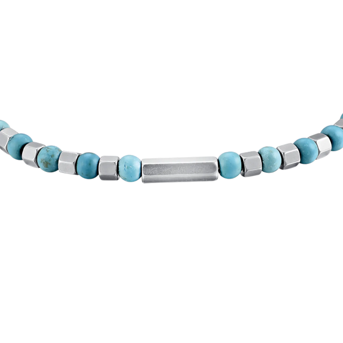 BRACCIALE UOMO IN ACCIAIO CON PIETRE TURCHESI