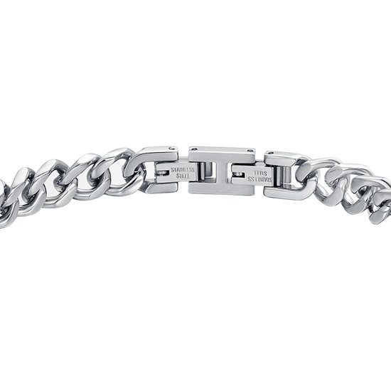 BRACCIALE UOMO IN ACCIAIO CON SMALTO NERO "PAPA' SEI LA MIA ANCORA"
