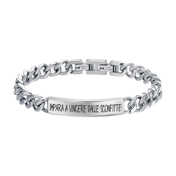 BRACCIALE UOMO IN ACCIAIO IMPARA A VINCERE DALLE SCONFITTE