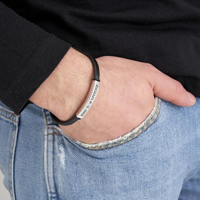 BRACELET HOMME EN ACIER GRAND-PÈRE TU ES UN SUPER-HÉROS