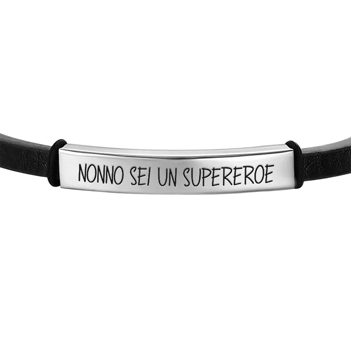 BRACELET HOMME EN ACIER GRAND-PÈRE TU ES UN SUPER-HÉROS