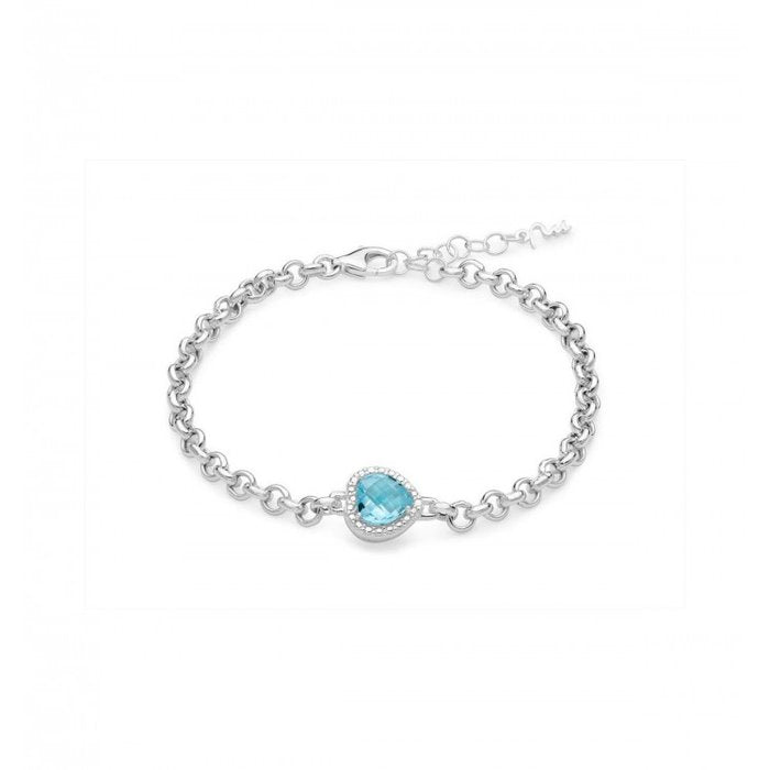 Bracciale catena con topazio azzurro