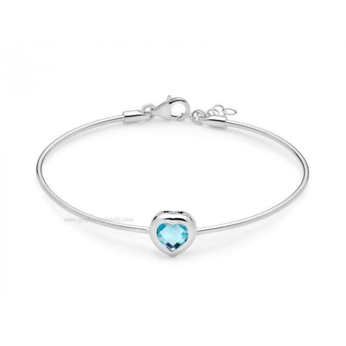 Bracciale rigido con topazio azzurro