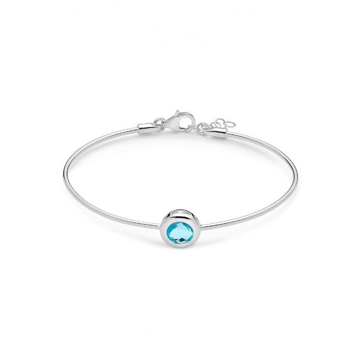 Bracciale rigido con topazio azzurro