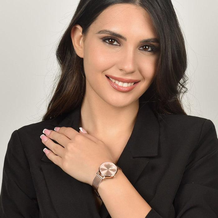 OROLOGIO DONNA IN ACCIAIO ROSA CON CASSA IN ACCIAIO ROSA