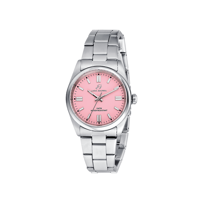 OROLOGIO DONNA IN ACCIAIO CON QUADRANTE ROSA