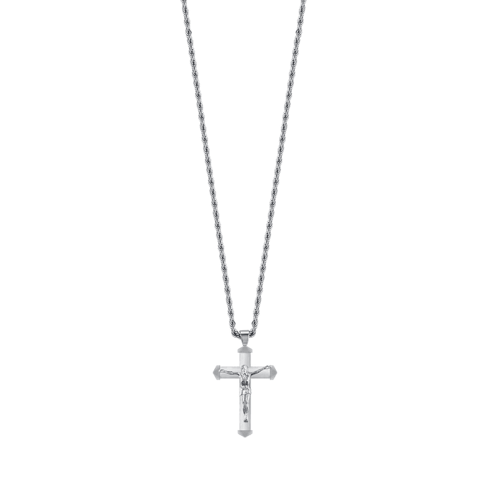 COLLANA UOMO IN ACCIAIO CON CROCEFISSO
