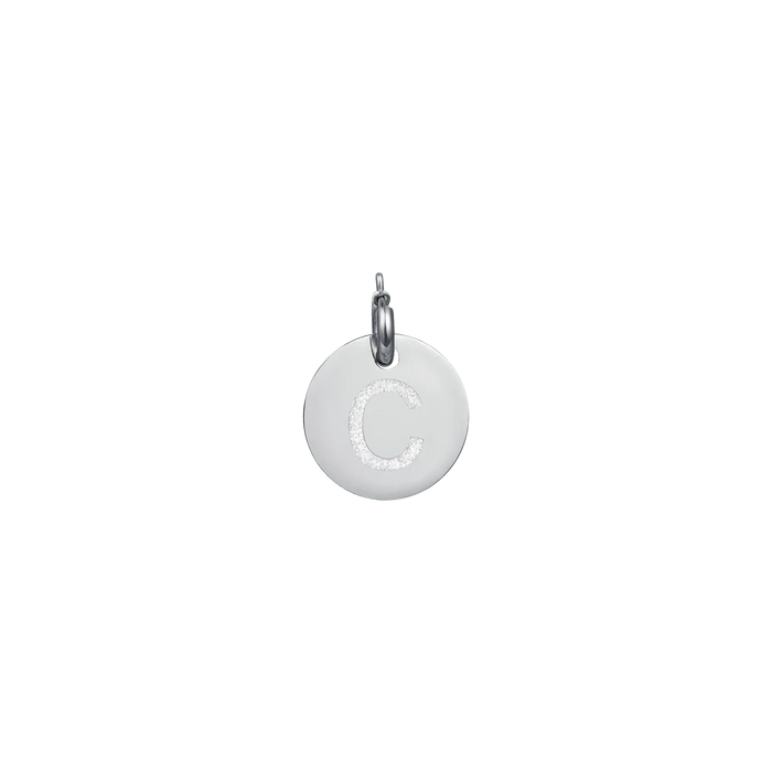 CHARM LETTERA GLITTER IN ACCIAIO 15mm