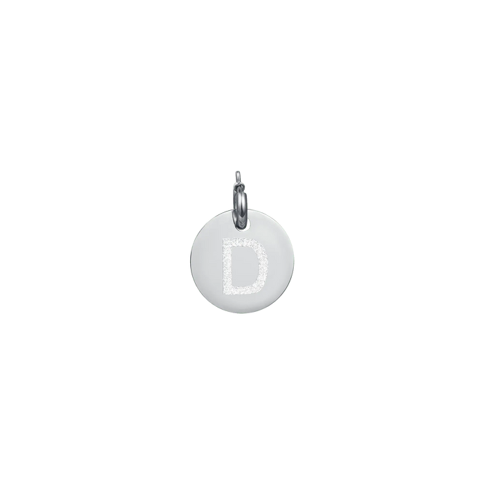 CHARM LETTERA GLITTER IN ACCIAIO 15mm