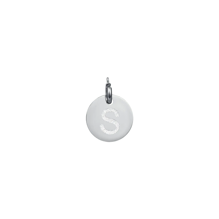 CHARM LETTERA GLITTER IN ACCIAIO 15mm