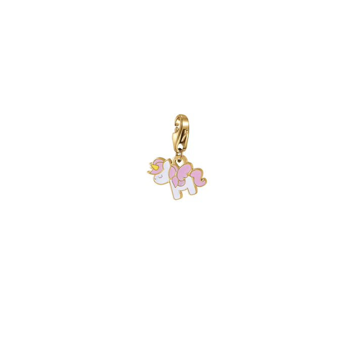 CHARM UNICORNO IN ACCIAIO CON SMALTO