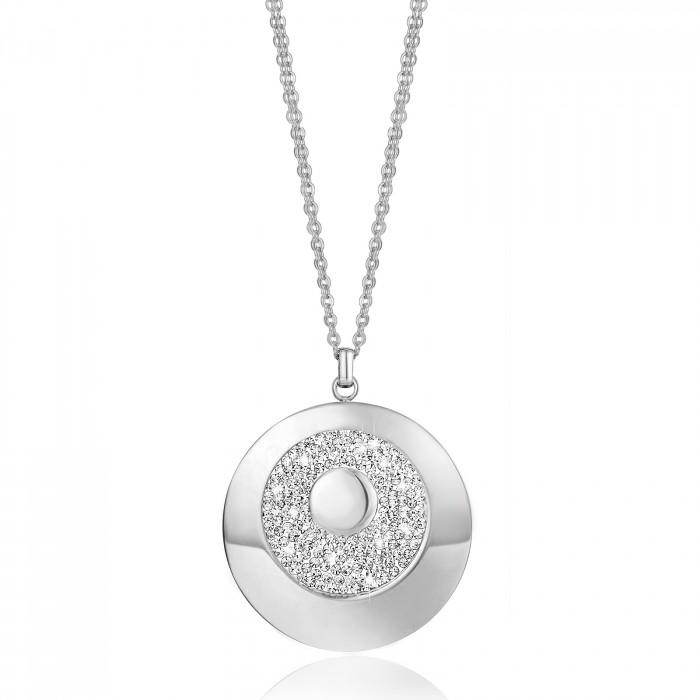 Collana Lunga In Acciaio E Cristalli Bianchi - gioielleriaperdichizzi.it