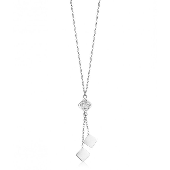 Collana Con Resina E Cristalli Bianchi