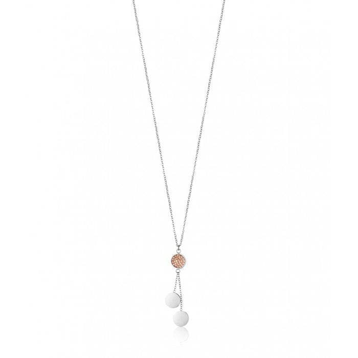 Collana pendenti cerchi pietre champagne