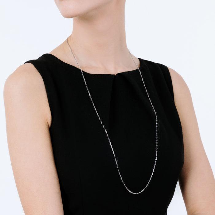 COLLANA LUNGA DONNA IN ACCIAIO PER CHARMS CON MOSCHETTONE