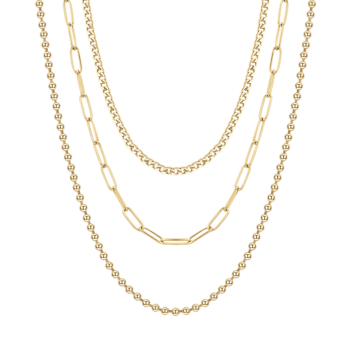 COLLANA DONNA IN ACCIAIO IP GOLD MULTIFILO