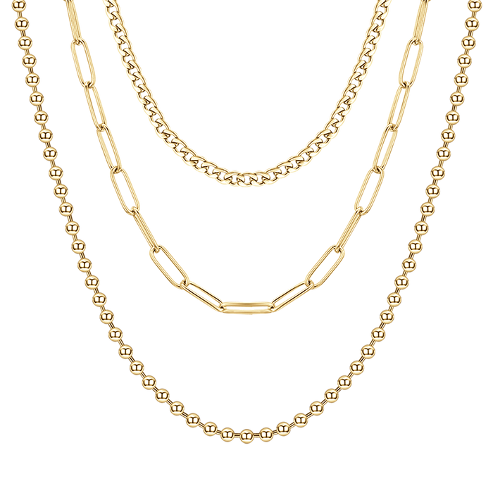 COLLANA DONNA IN ACCIAIO IP GOLD MULTIFILO