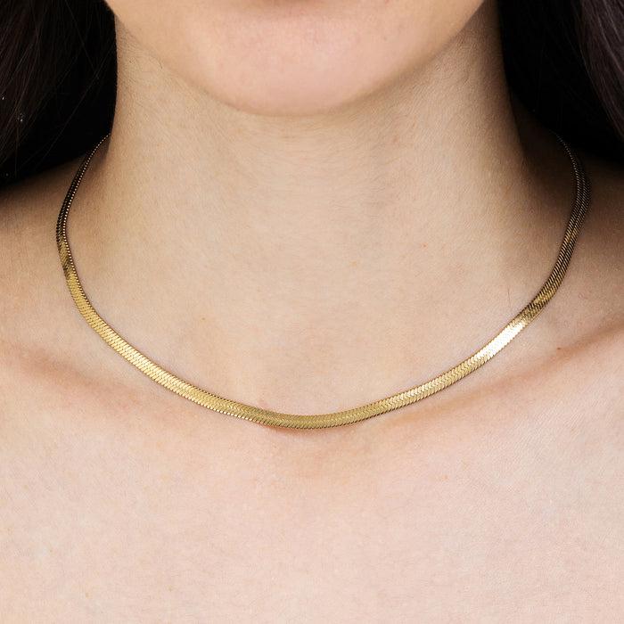 COLLIER SERPENT FEMME EN ACIER DORÉ IP