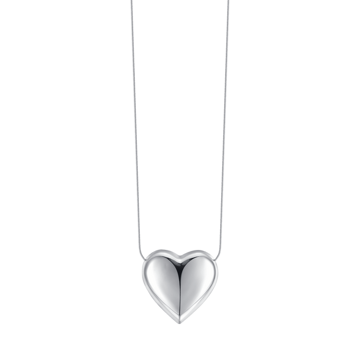 COLLANA DONNA IN ACCIAIO CON CUORE PIENO