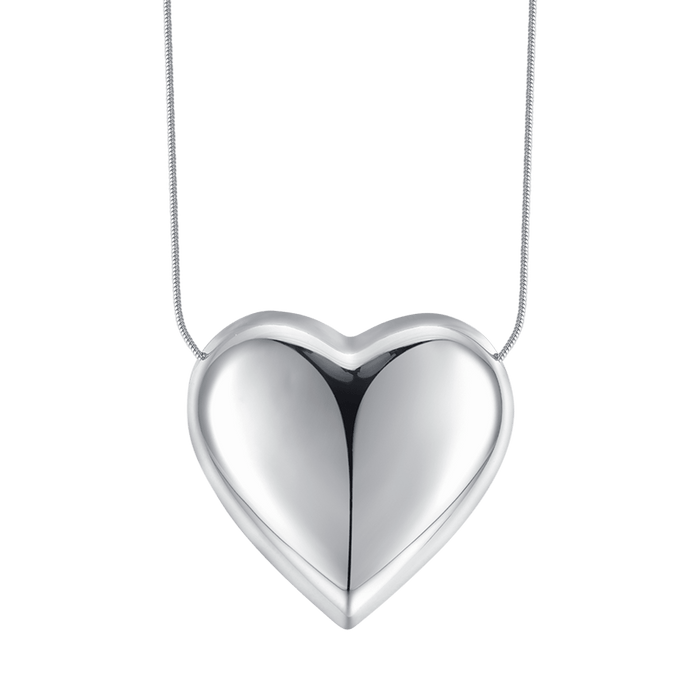COLLANA DONNA IN ACCIAIO CON CUORE PIENO