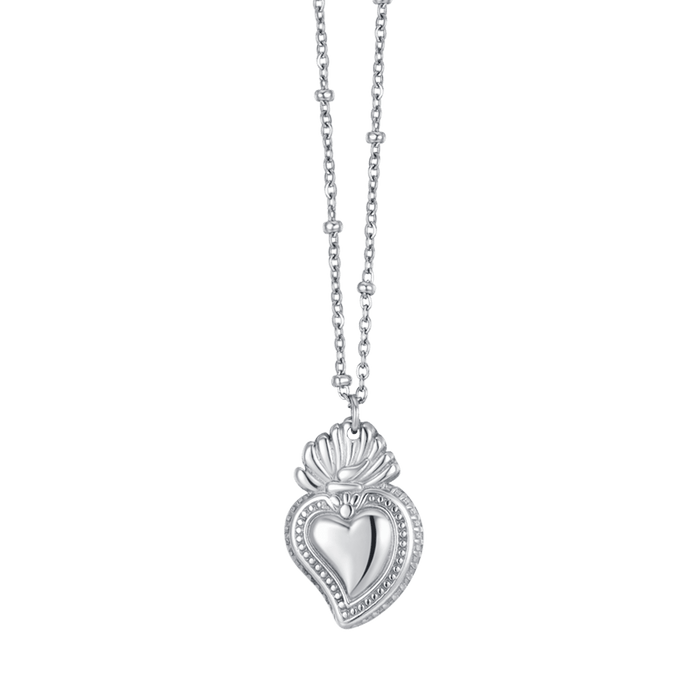 COLLIER FEMME EN ACIER AVEC SACRÉ COEUR